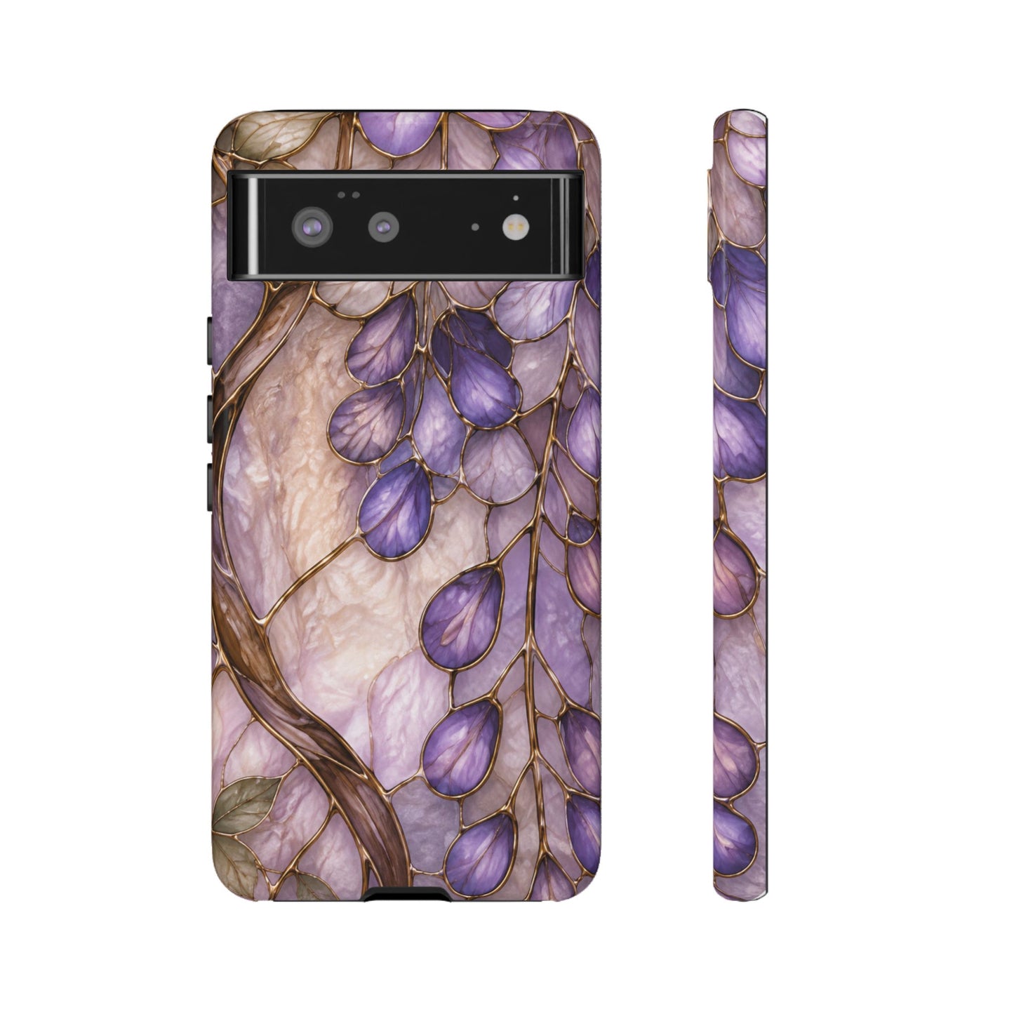 Wisteria Wilows Floral Lavender Vines Tough Phone Case- Stained glass floral collection