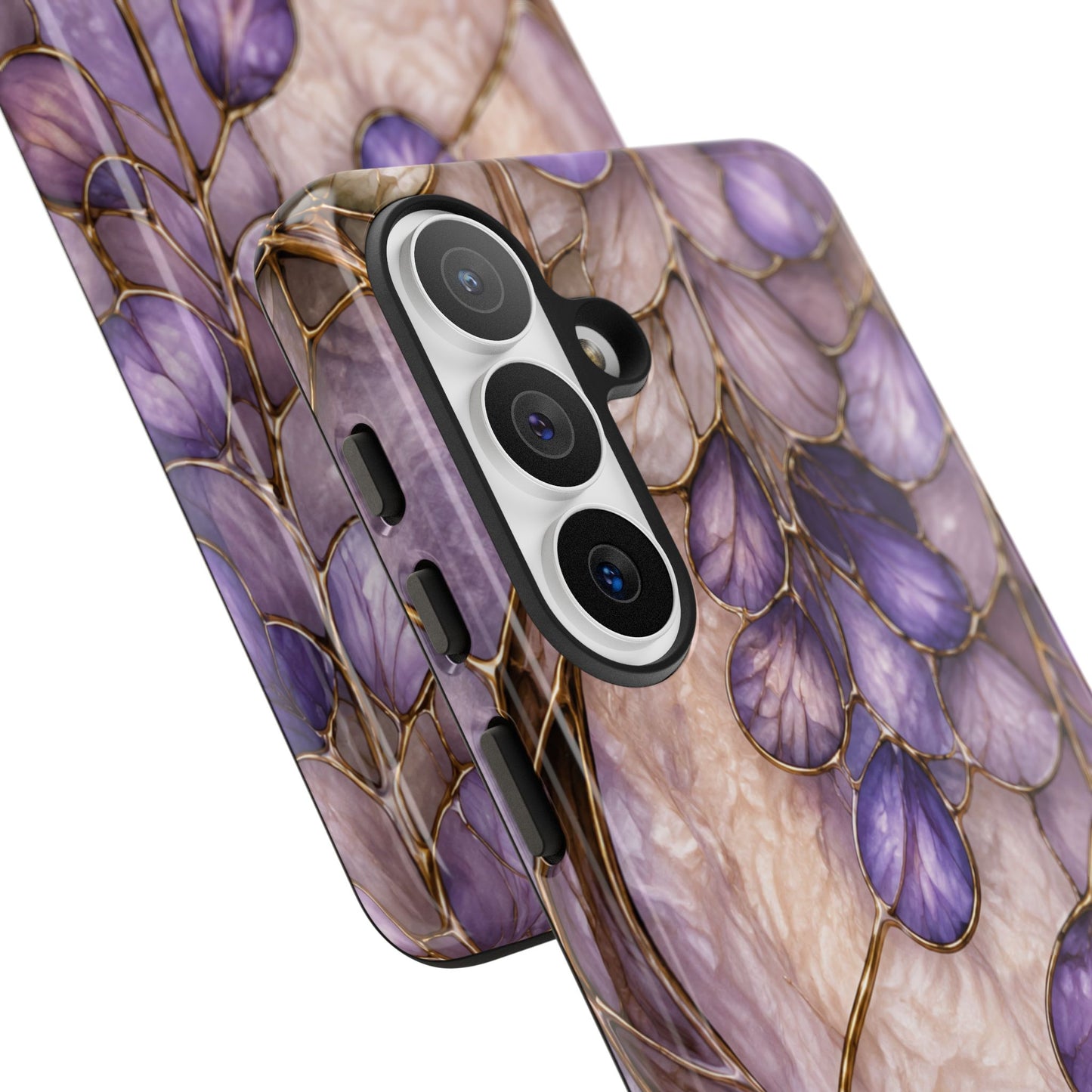 Wisteria Wilows Floral Lavender Vines Tough Phone Case- Stained glass floral collection