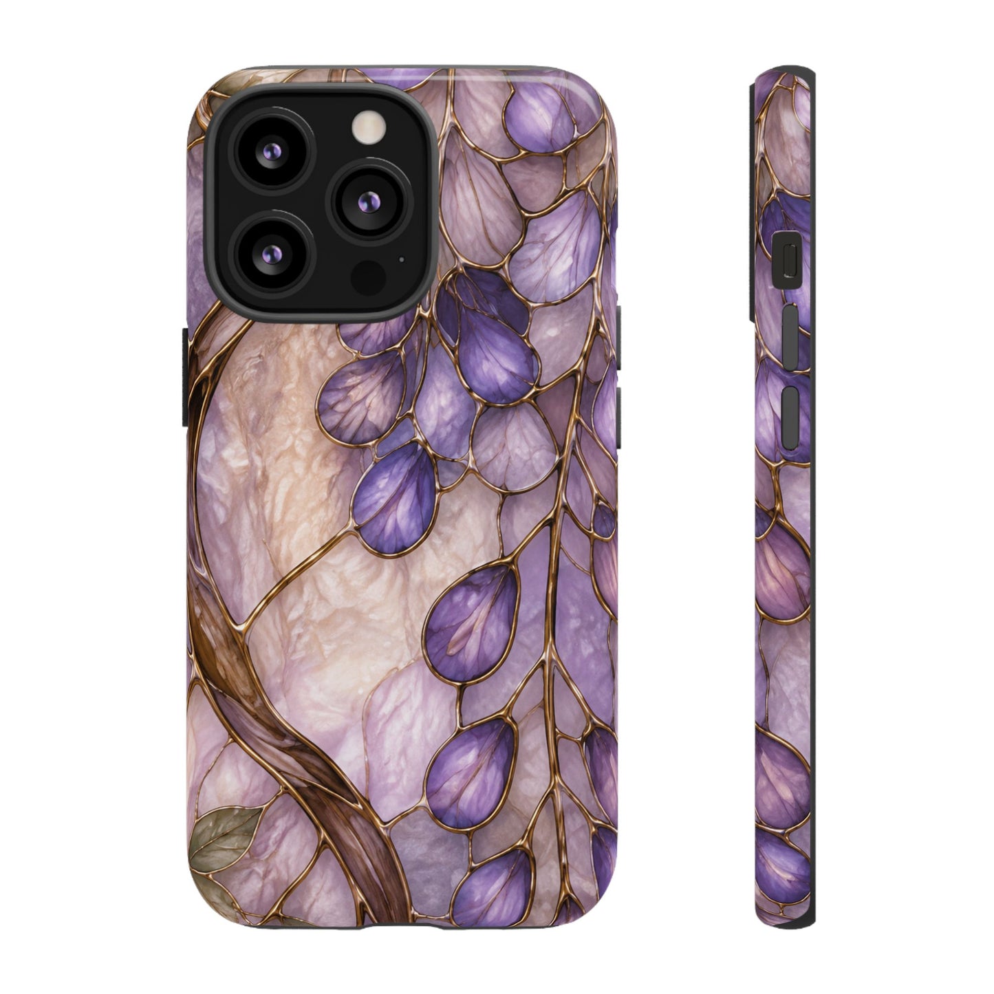 Wisteria Wilows Floral Lavender Vines Tough Phone Case- Stained glass floral collection