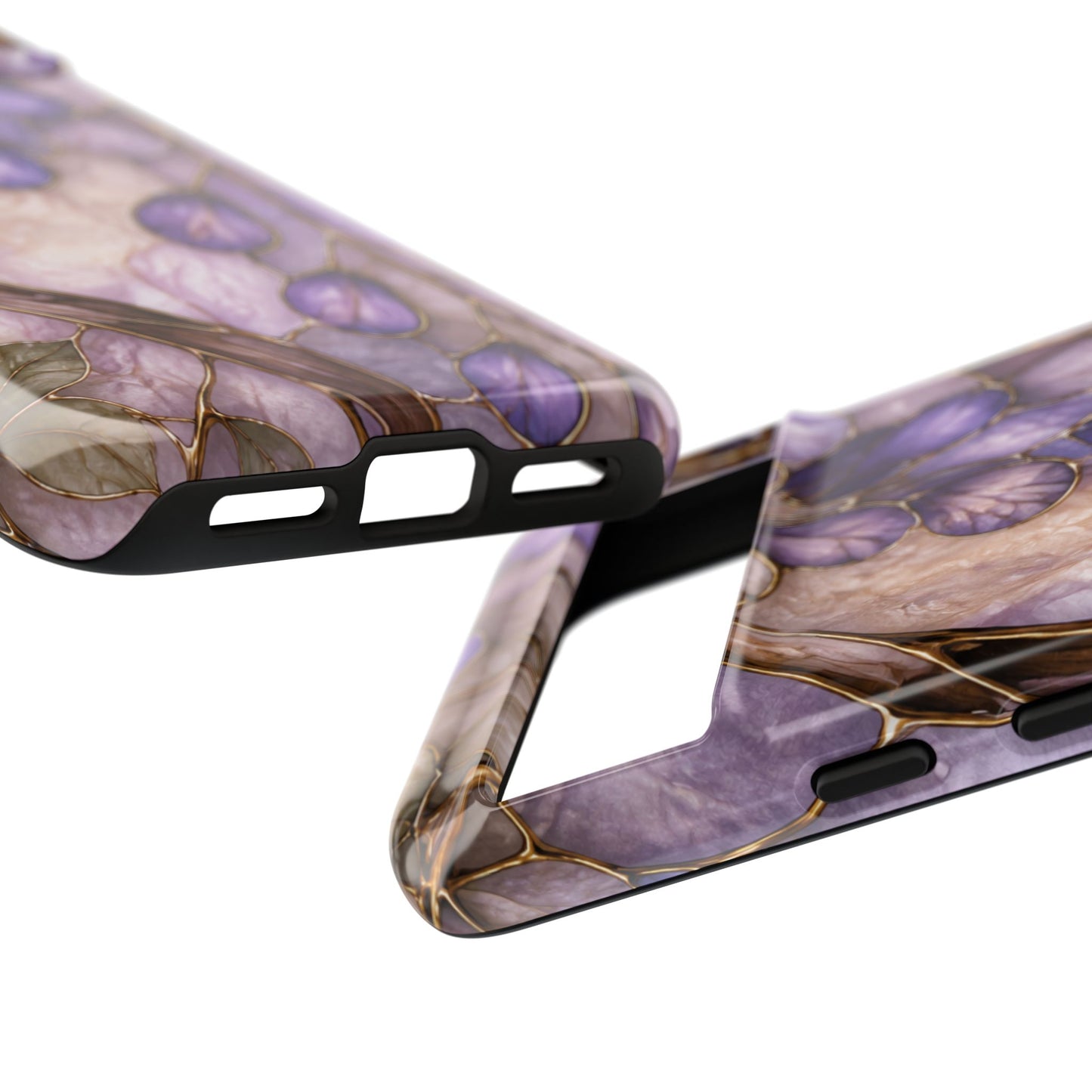 Wisteria Wilows Floral Lavender Vines Tough Phone Case- Stained glass floral collection