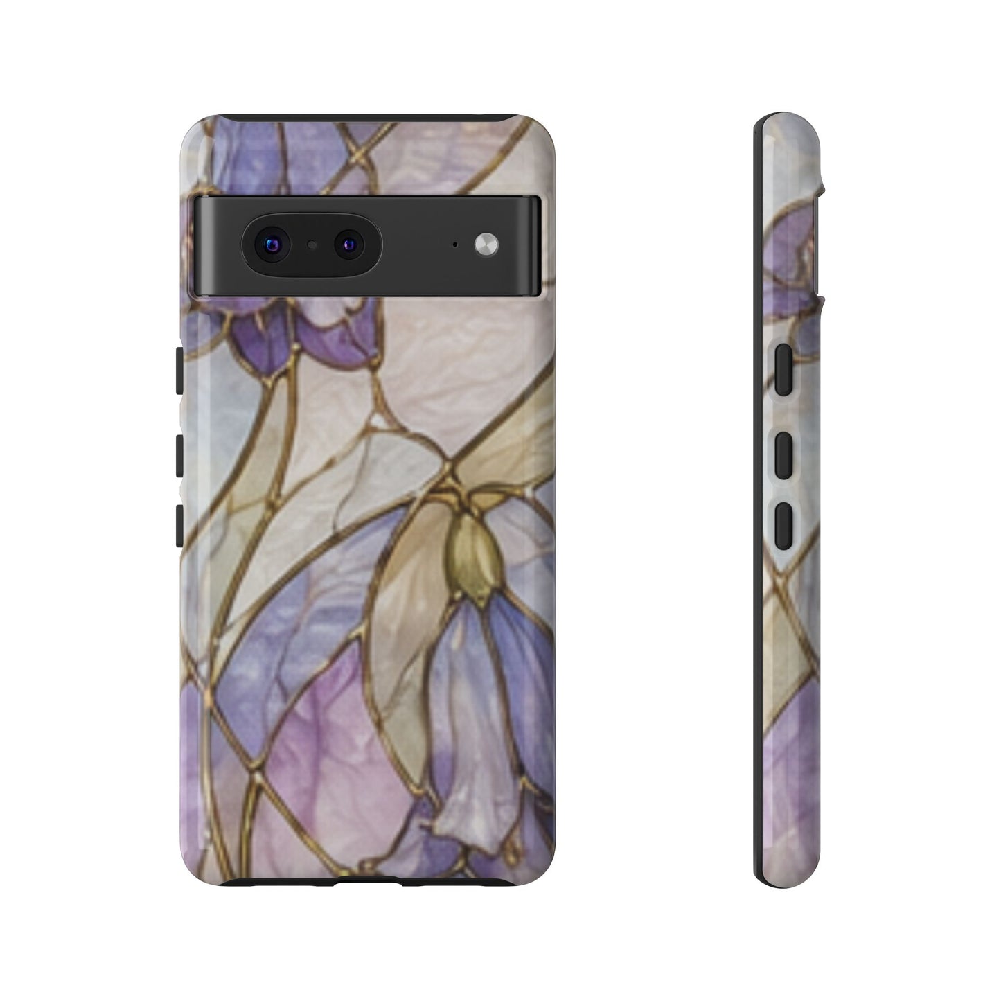 Lilac Meadows Stained Floral Glass Phone Case – Purple Lily Tough Case