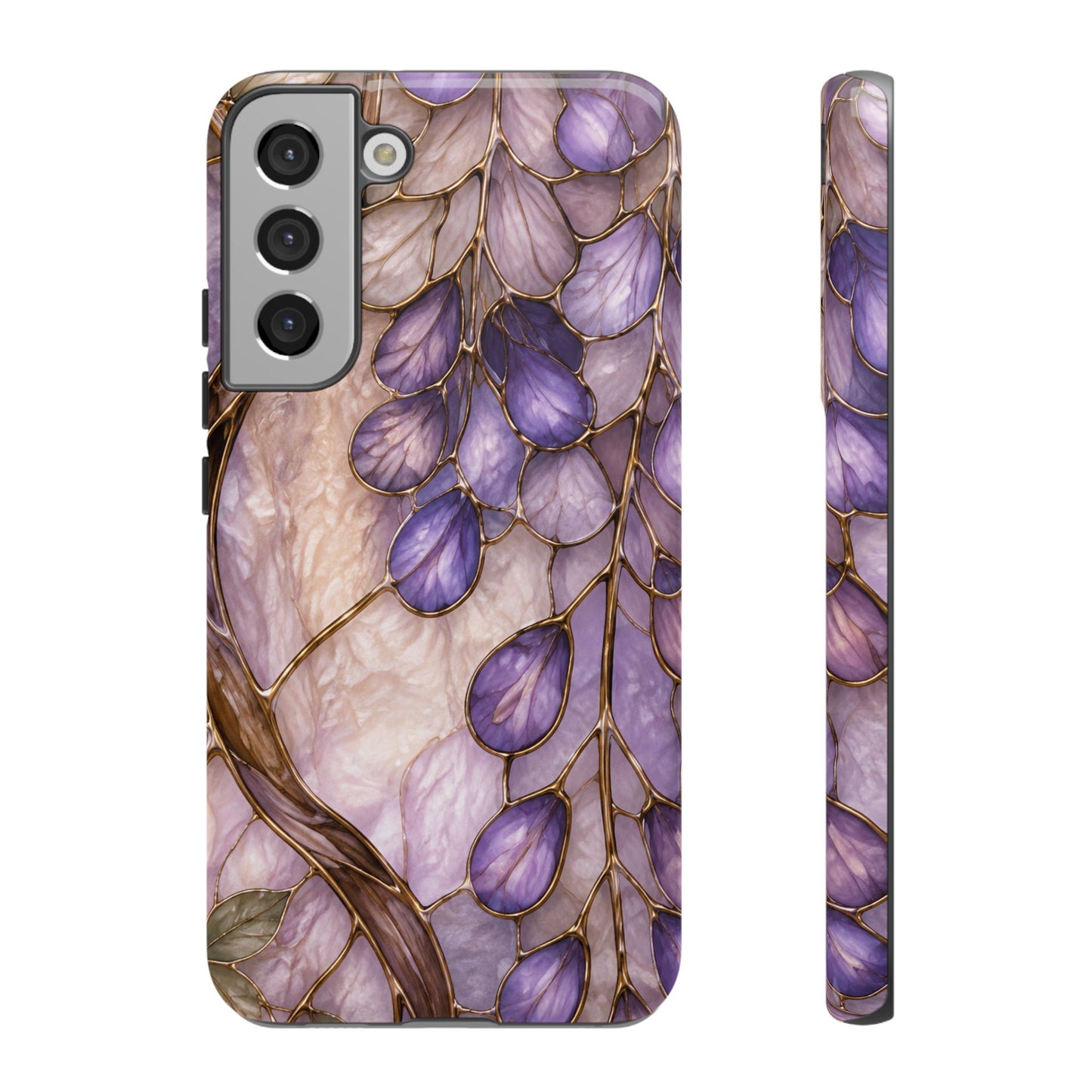 Wisteria Wilows Floral Lavender Vines Tough Phone Case- Stained glass floral collection