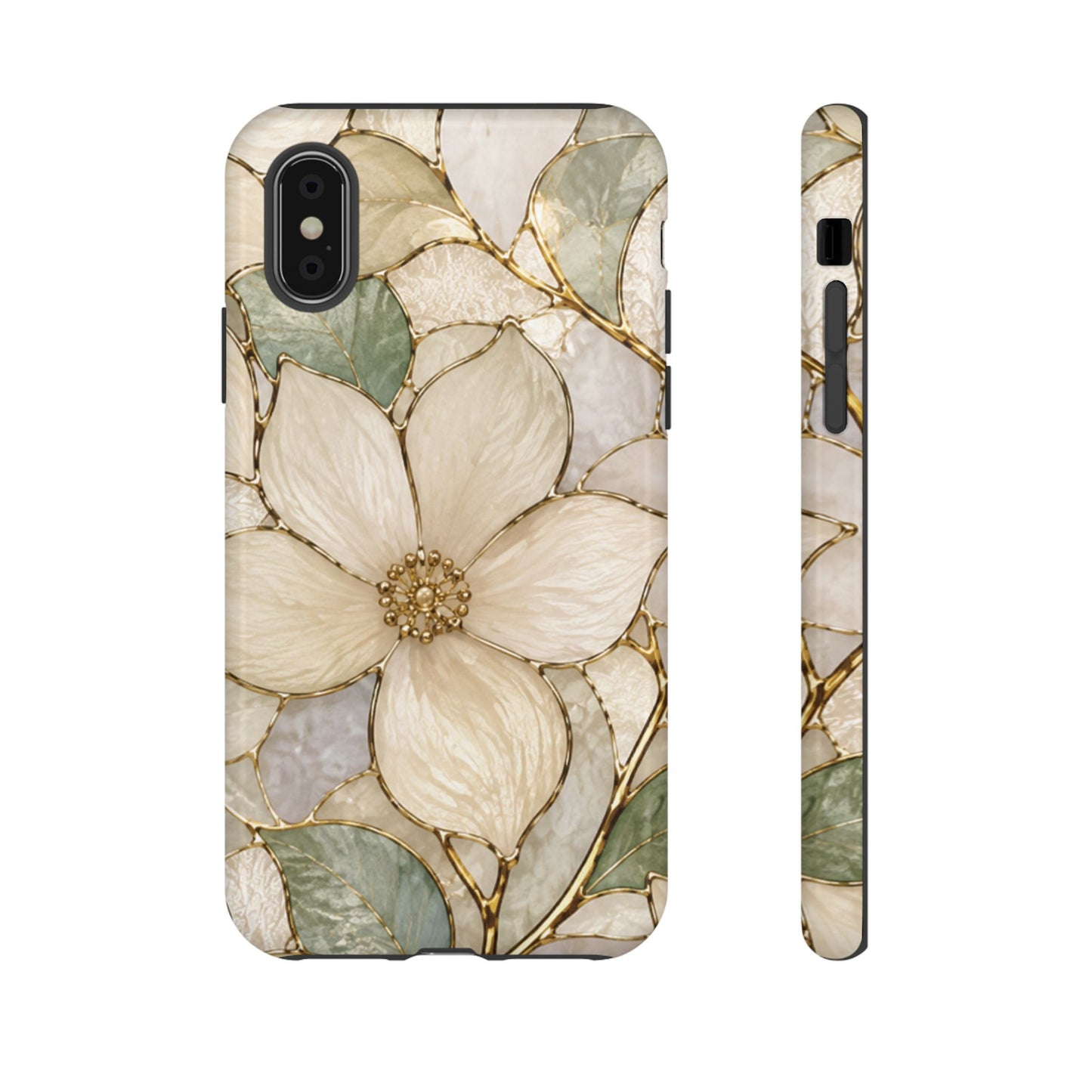 Ivory Bloom White Floral Tough Case - Stained Florals Collection Phone Case