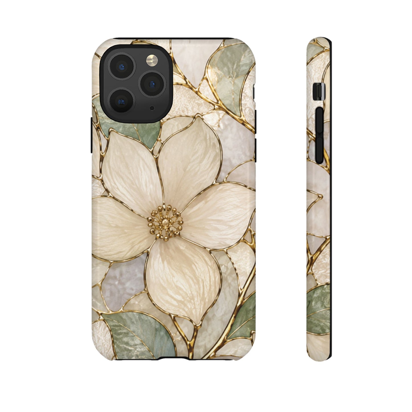 Ivory Bloom White Floral Tough Case - Stained Florals Collection Phone Case