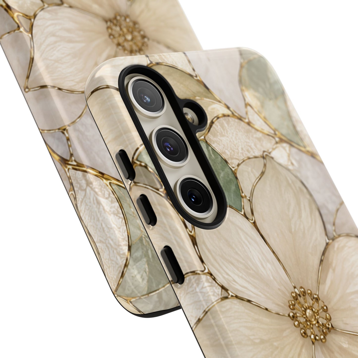 Ivory Bloom White Floral Tough Case - Stained Florals Collection Phone Case