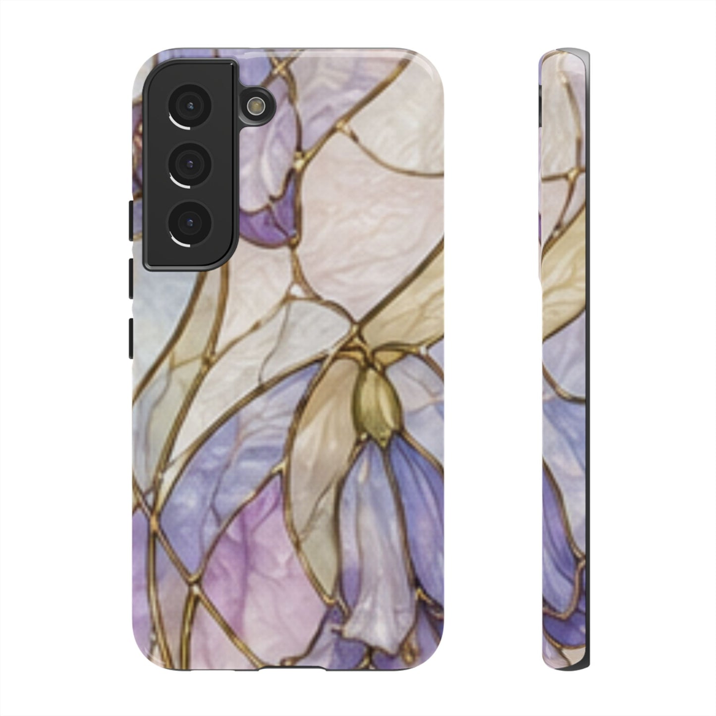 Lilac Meadows Stained Floral Glass Phone Case – Purple Lily Tough Case