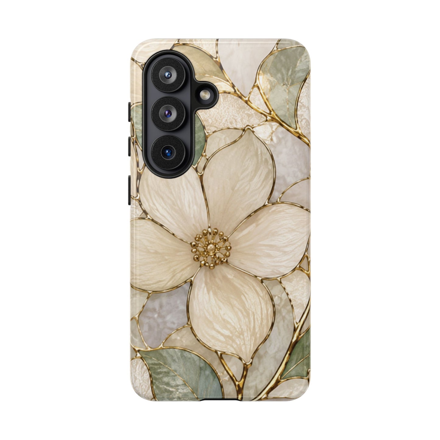 Ivory Bloom White Floral Tough Case - Stained Florals Collection Phone Case