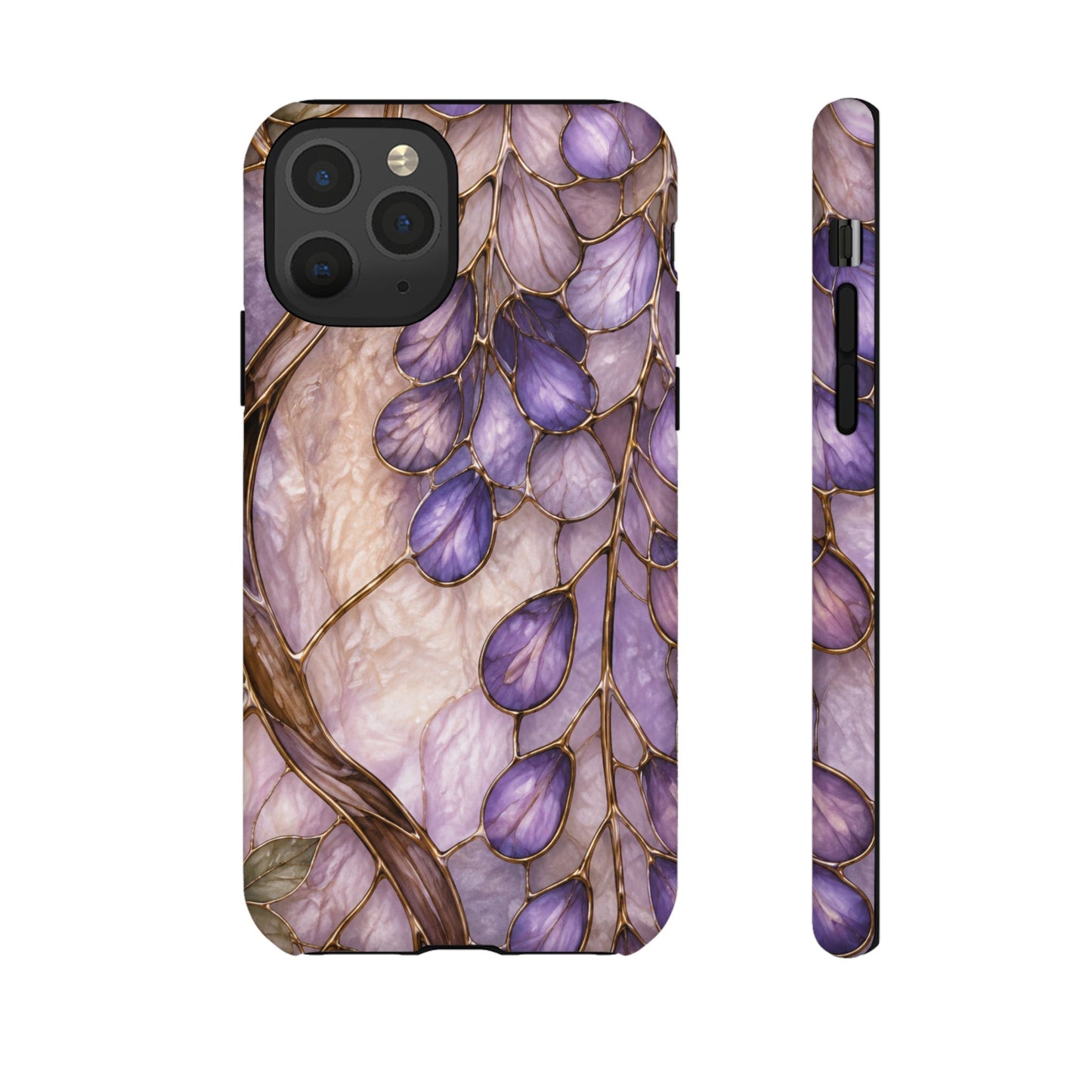 Wisteria Wilows Floral Lavender Vines Tough Phone Case- Stained glass floral collection