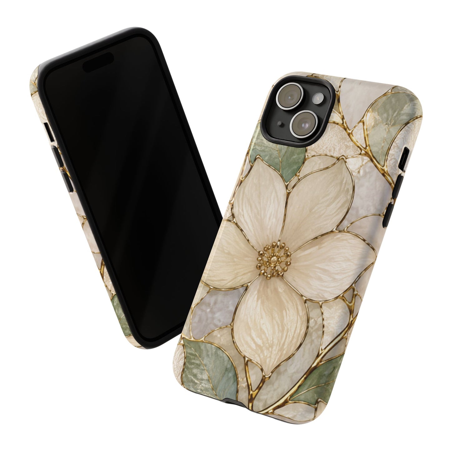 Ivory Bloom White Floral Tough Case - Stained Florals Collection Phone Case