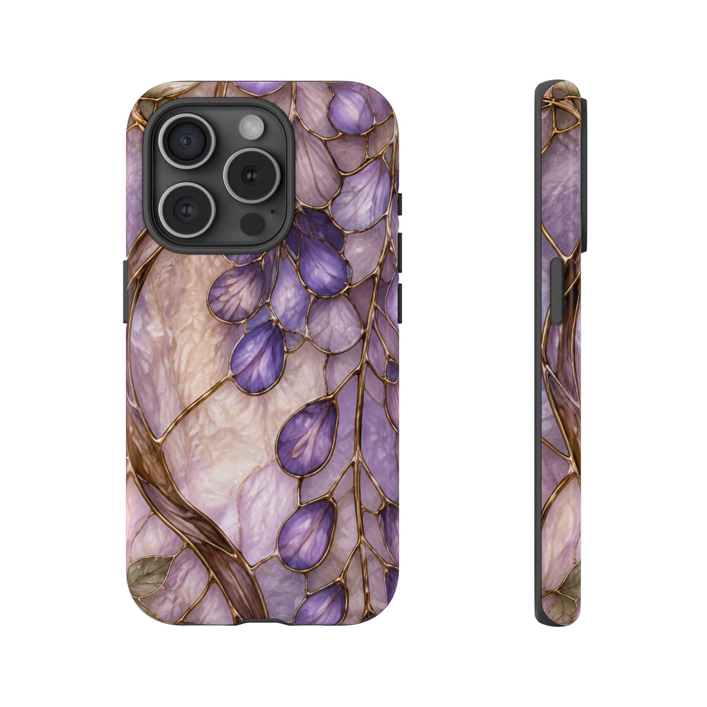 Wisteria Wilows Floral Lavender Vines Tough Phone Case- Stained glass floral collection