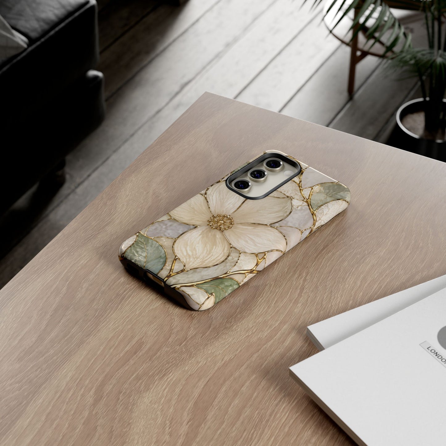 Ivory Bloom White Floral Tough Case - Stained Florals Collection Phone Case