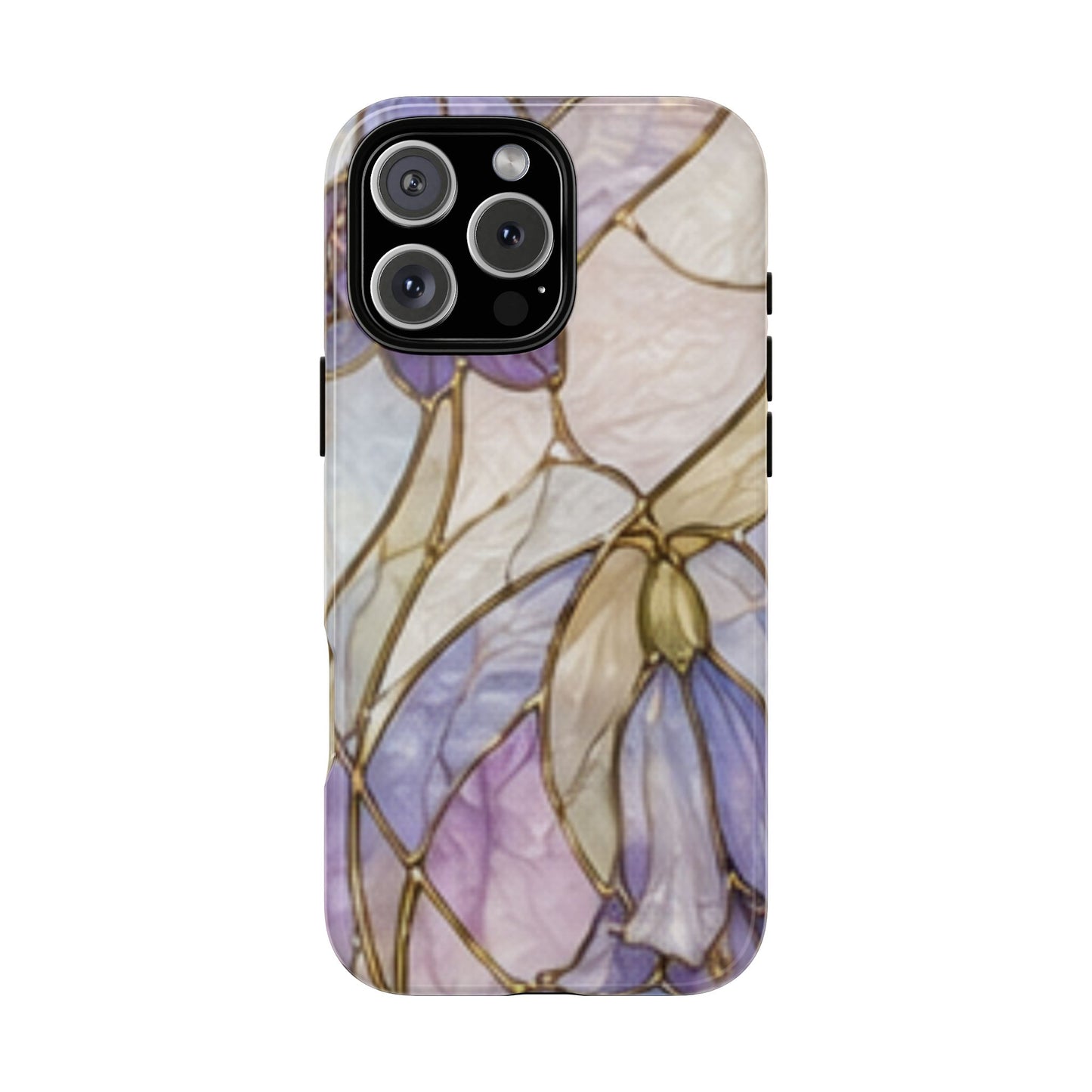 Lilac Meadows Stained Floral Glass Phone Case – Purple Lily Tough Case