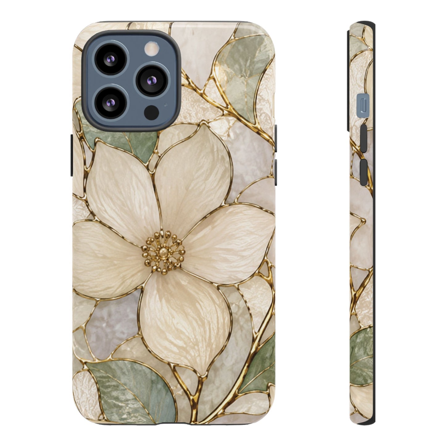 Ivory Bloom White Floral Tough Case - Stained Florals Collection Phone Case