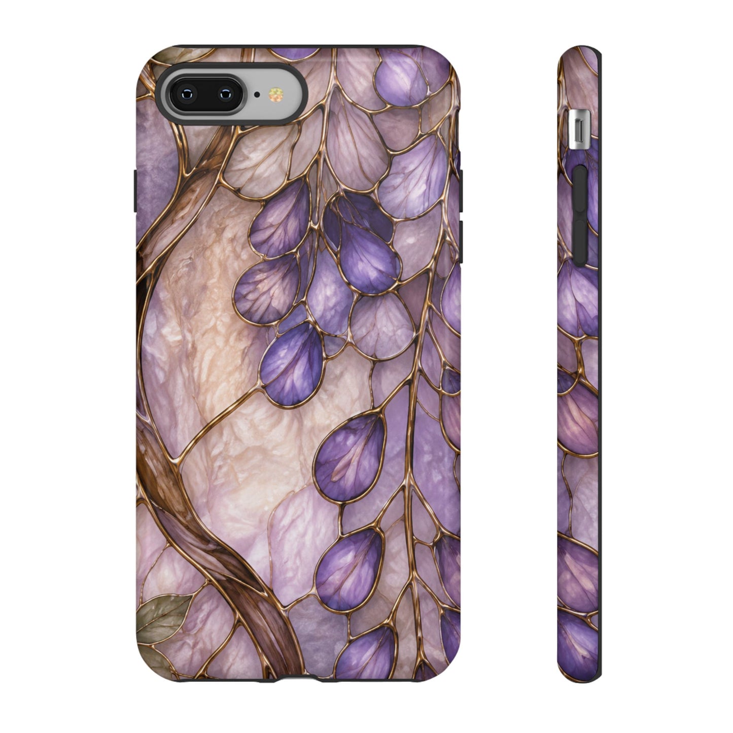 Wisteria Wilows Floral Lavender Vines Tough Phone Case- Stained glass floral collection