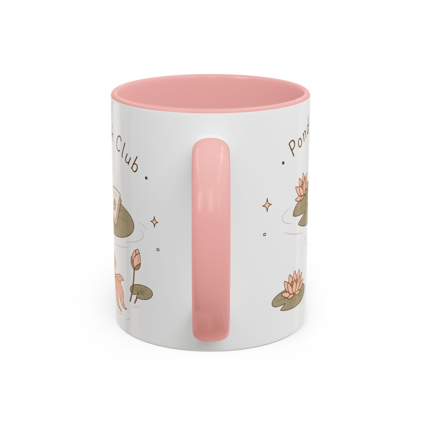 Pond Book Club Mug — Cute Koi & Lily Reading Coffee Mug (11/15oz)