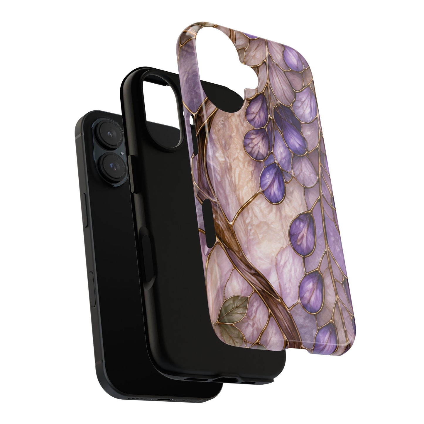 Wisteria Wilows Floral Lavender Vines Tough Phone Case- Stained glass floral collection