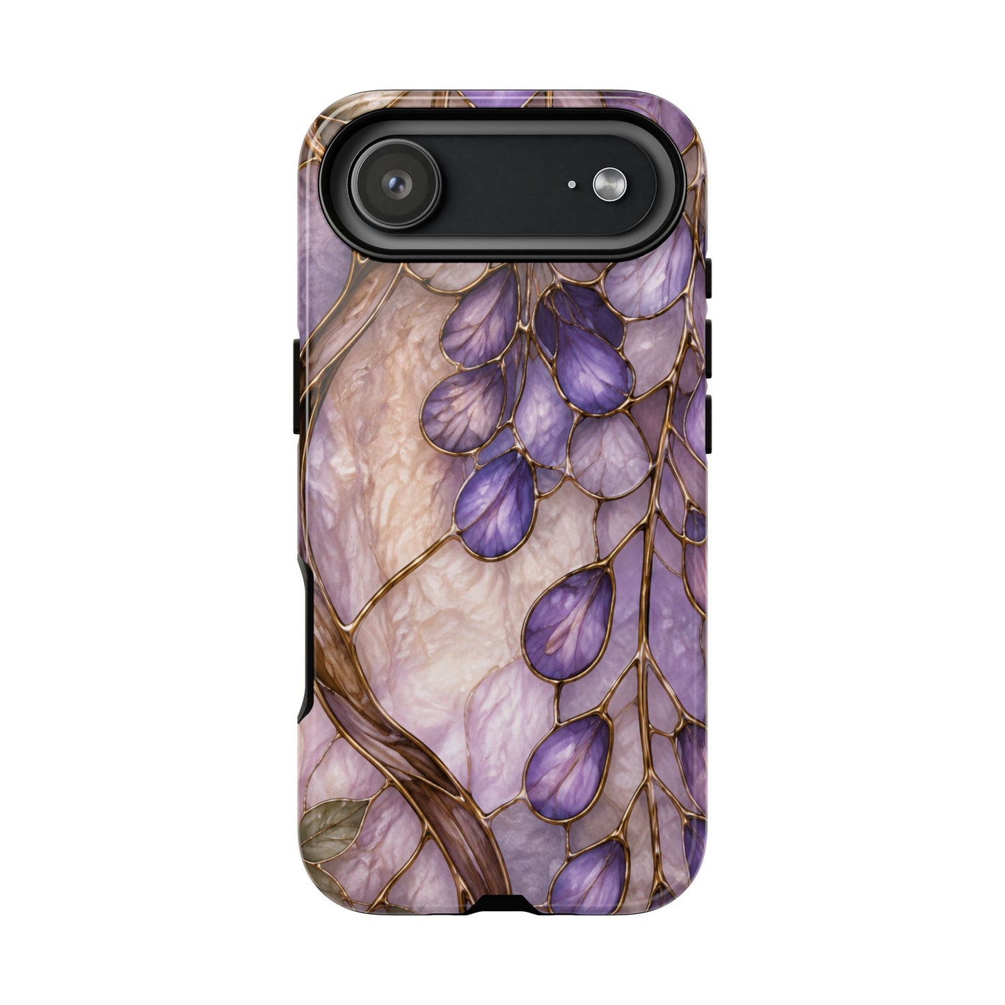 Wisteria Wilows Floral Lavender Vines Tough Phone Case- Stained glass floral collection