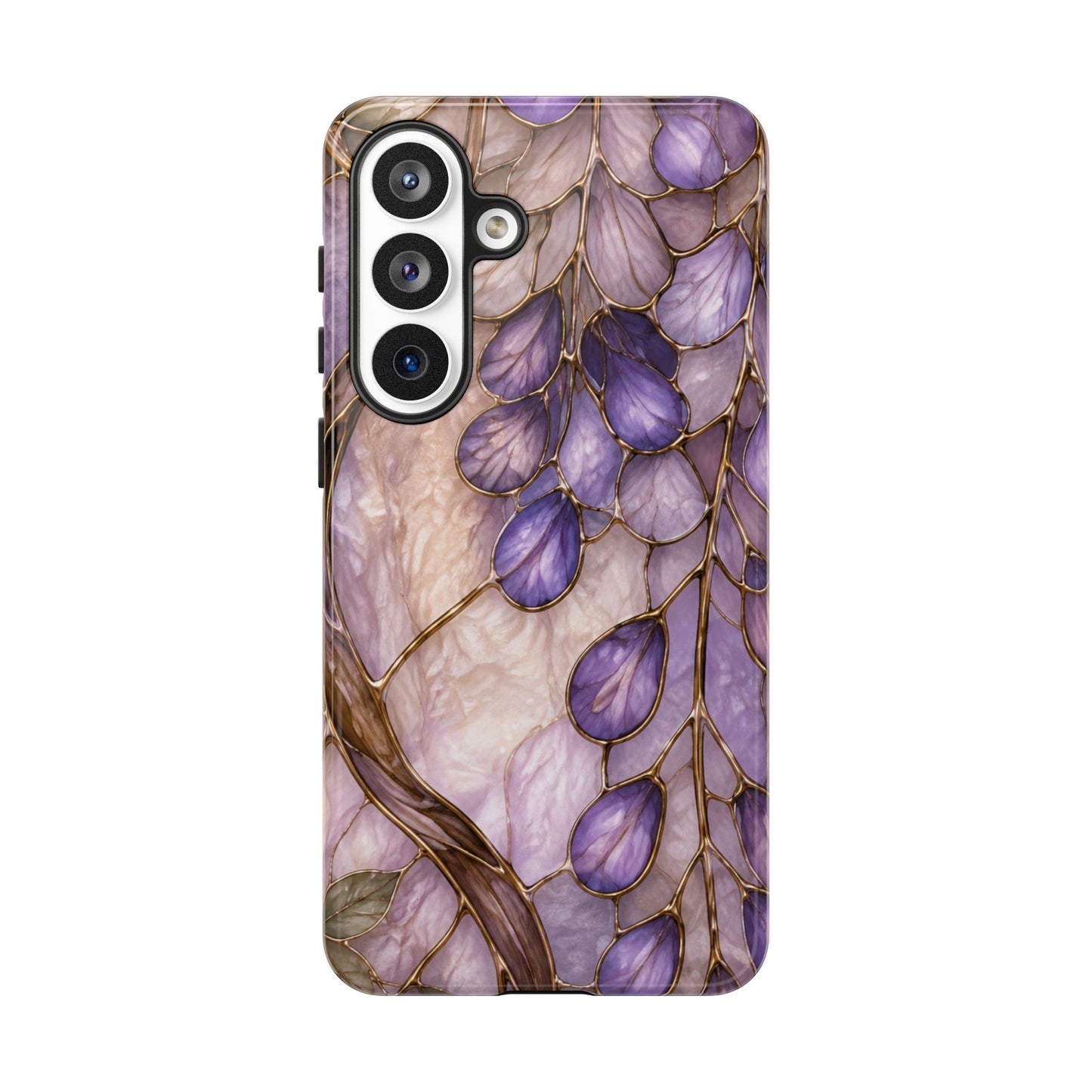 Wisteria Wilows Floral Lavender Vines Tough Phone Case- Stained glass floral collection