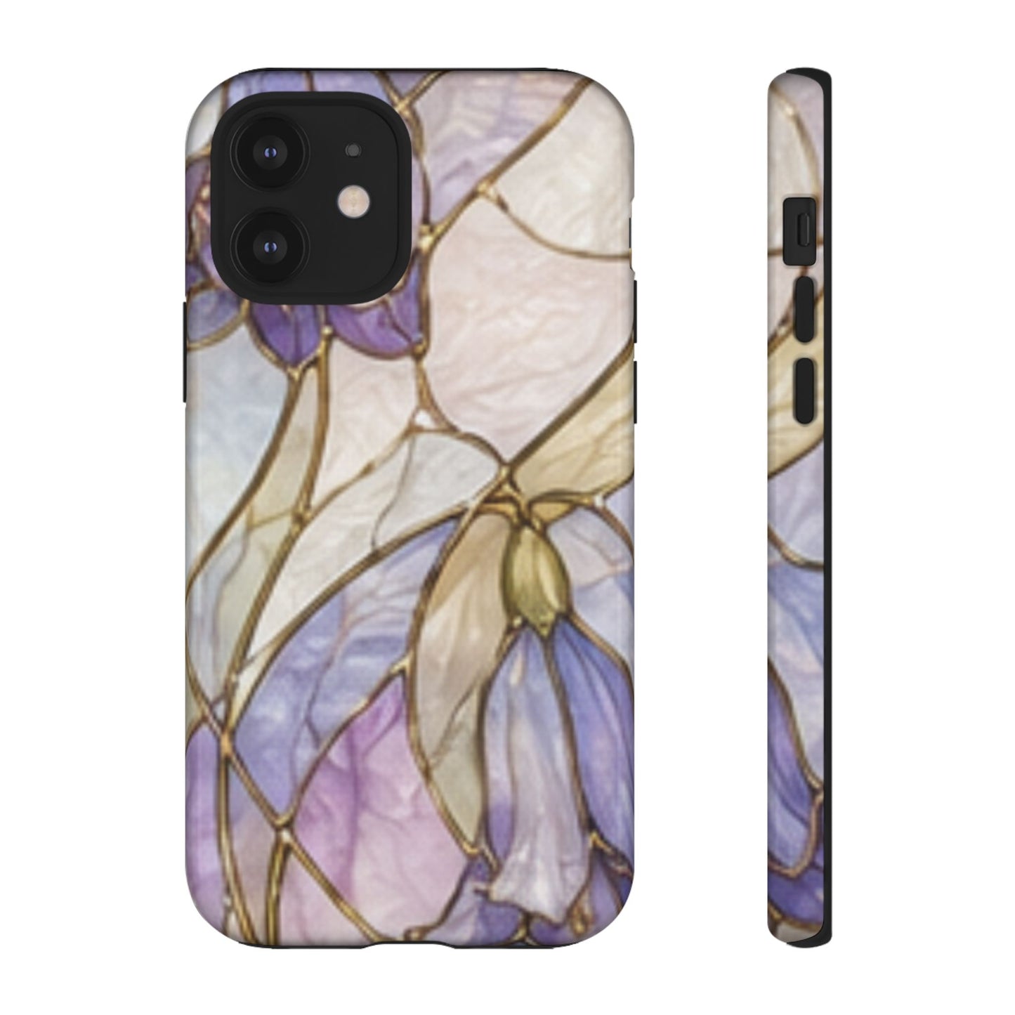 Lilac Meadows Stained Floral Glass Phone Case – Purple Lily Tough Case