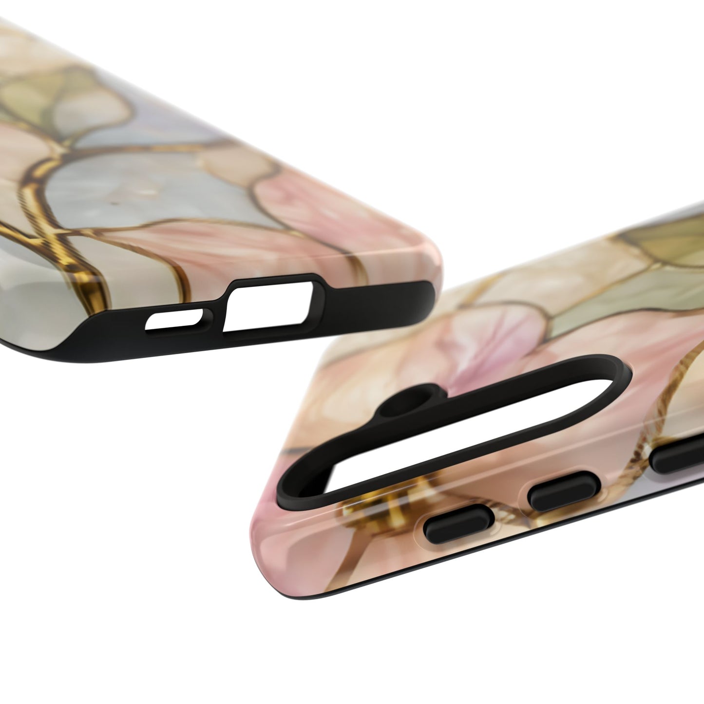 Pink Petals Floral Stained Glass Tough Case — Pastel Pink Protective Phone Cover