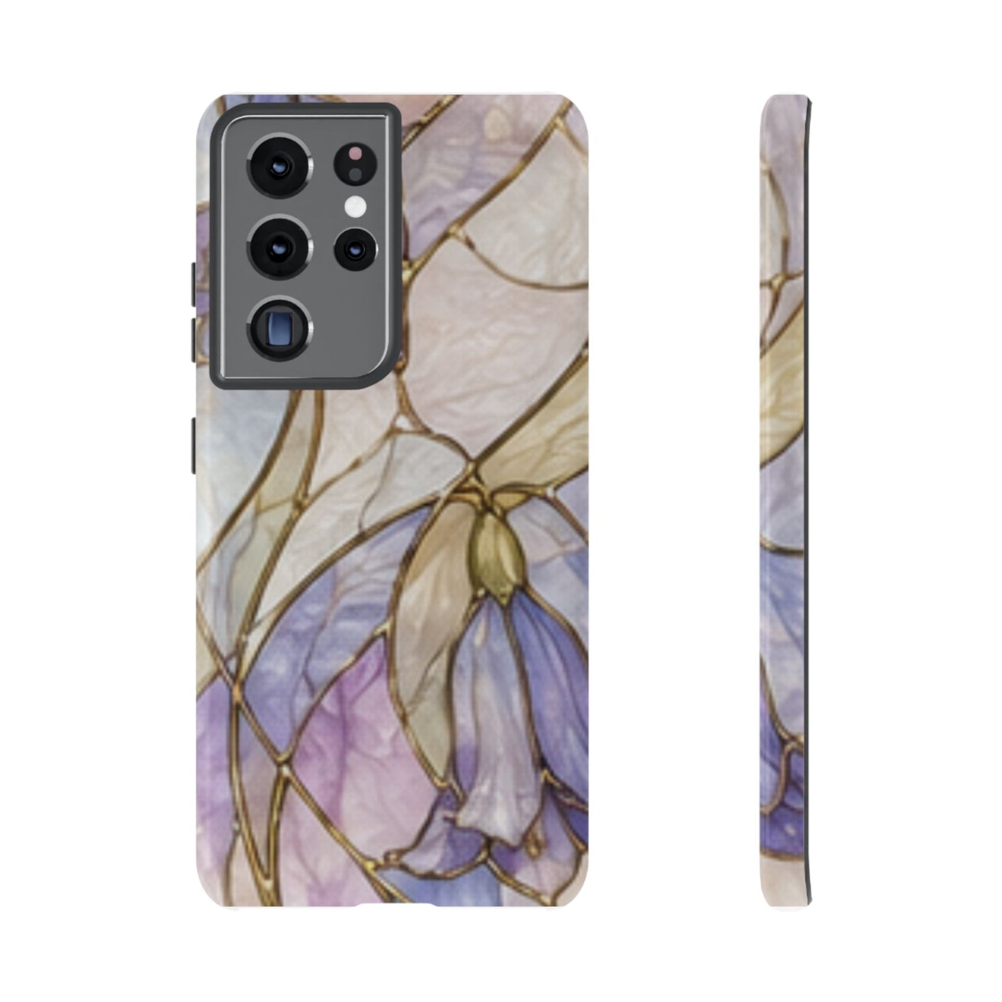 Lilac Meadows Stained Floral Glass Phone Case – Purple Lily Tough Case