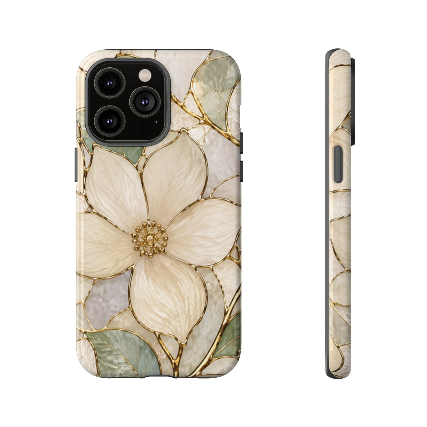 Ivory Bloom White Floral Tough Case - Stained Florals Collection Phone Case