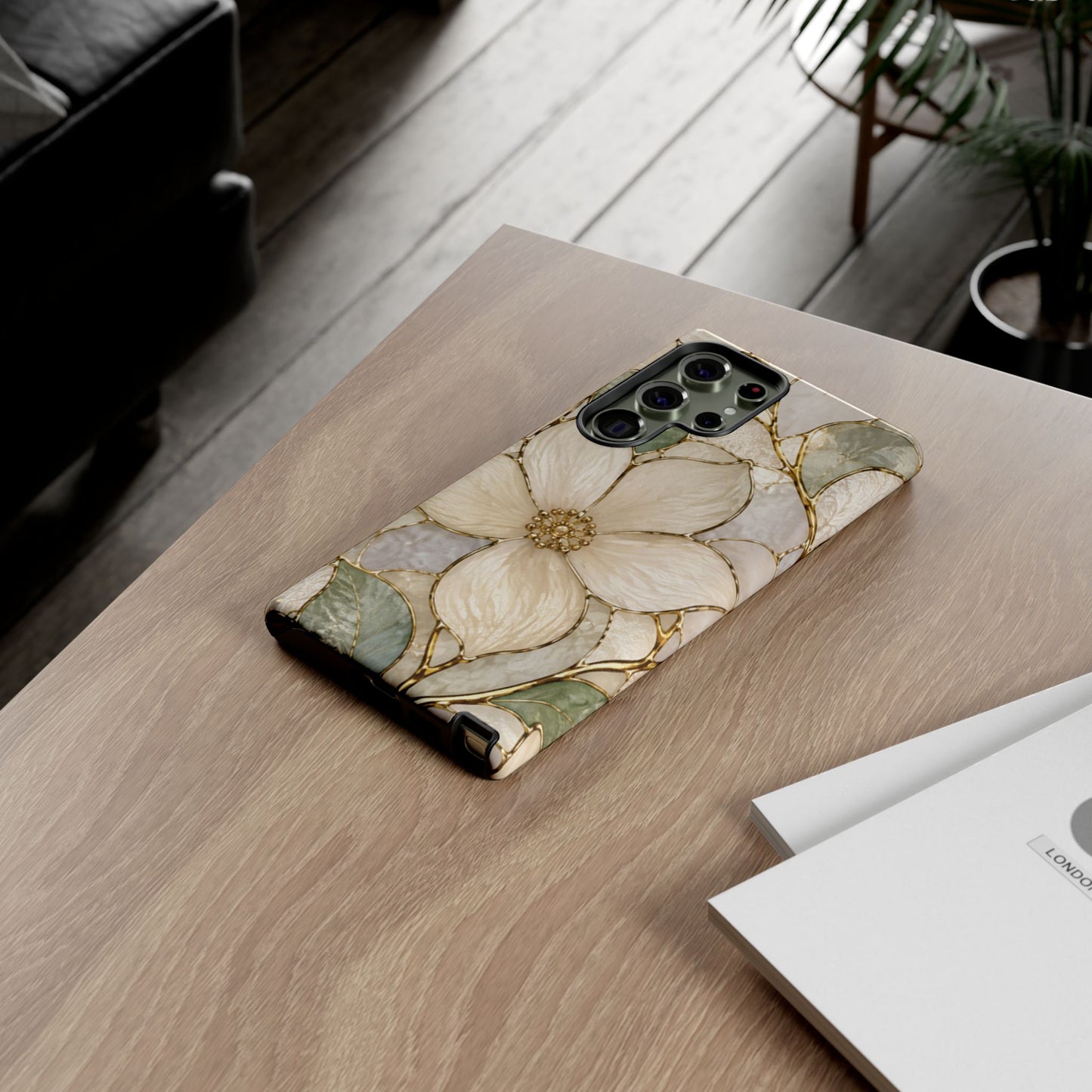 Ivory Bloom White Floral Tough Case - Stained Florals Collection Phone Case