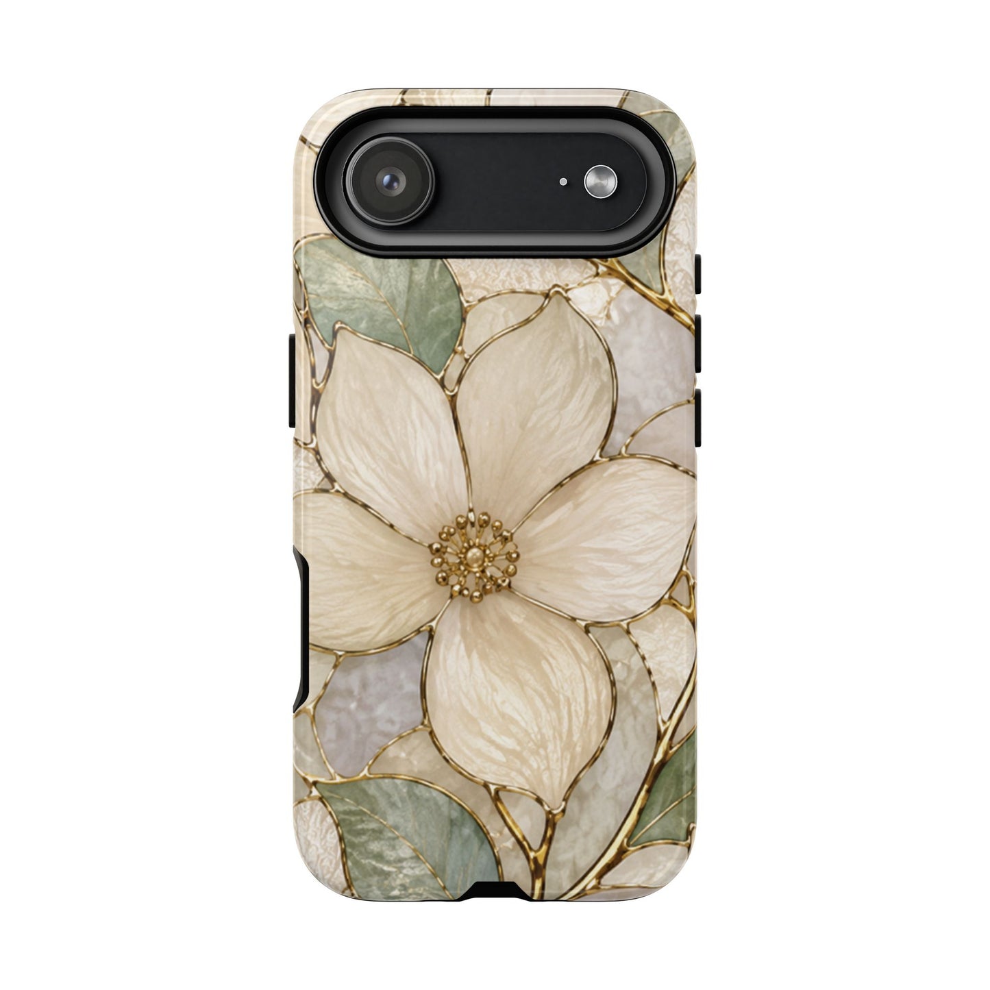 Ivory Bloom White Floral Tough Case - Stained Florals Collection Phone Case
