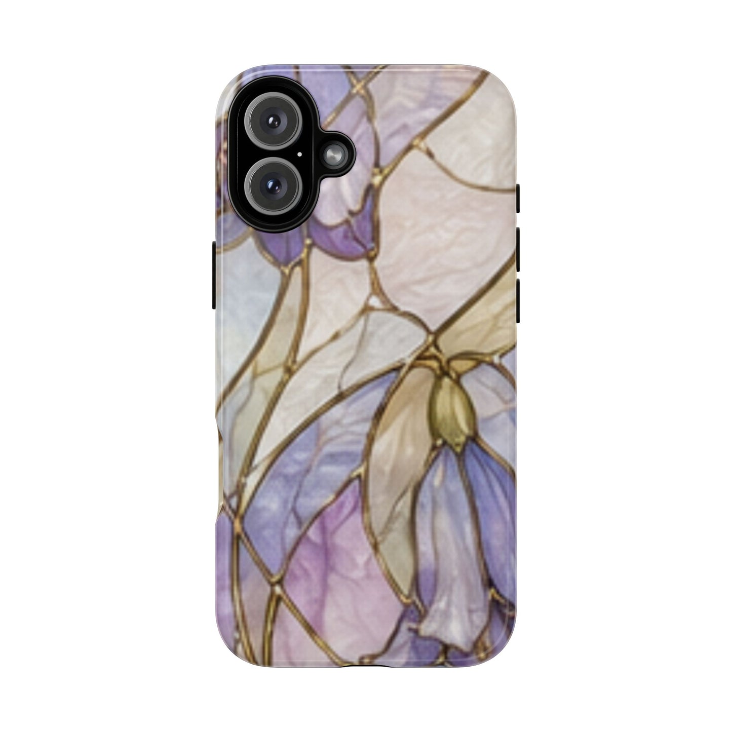 Lilac Meadows Stained Floral Glass Phone Case – Purple Lily Tough Case