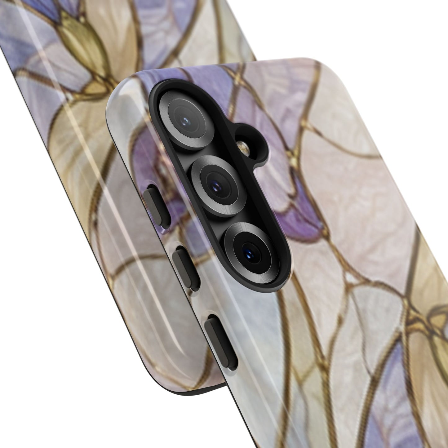 Lilac Meadows Stained Floral Glass Phone Case – Purple Lily Tough Case
