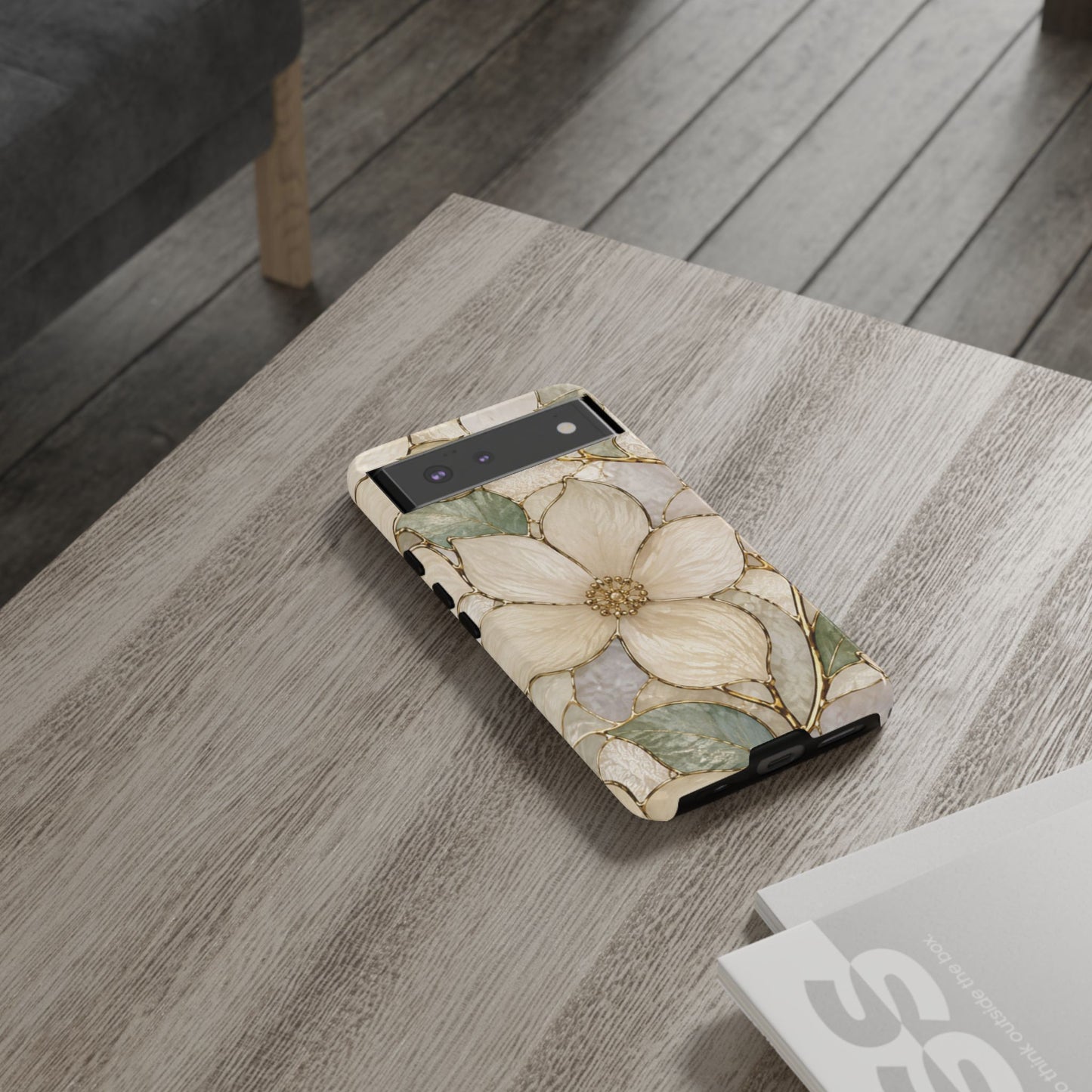 Ivory Bloom White Floral Tough Case - Stained Florals Collection Phone Case