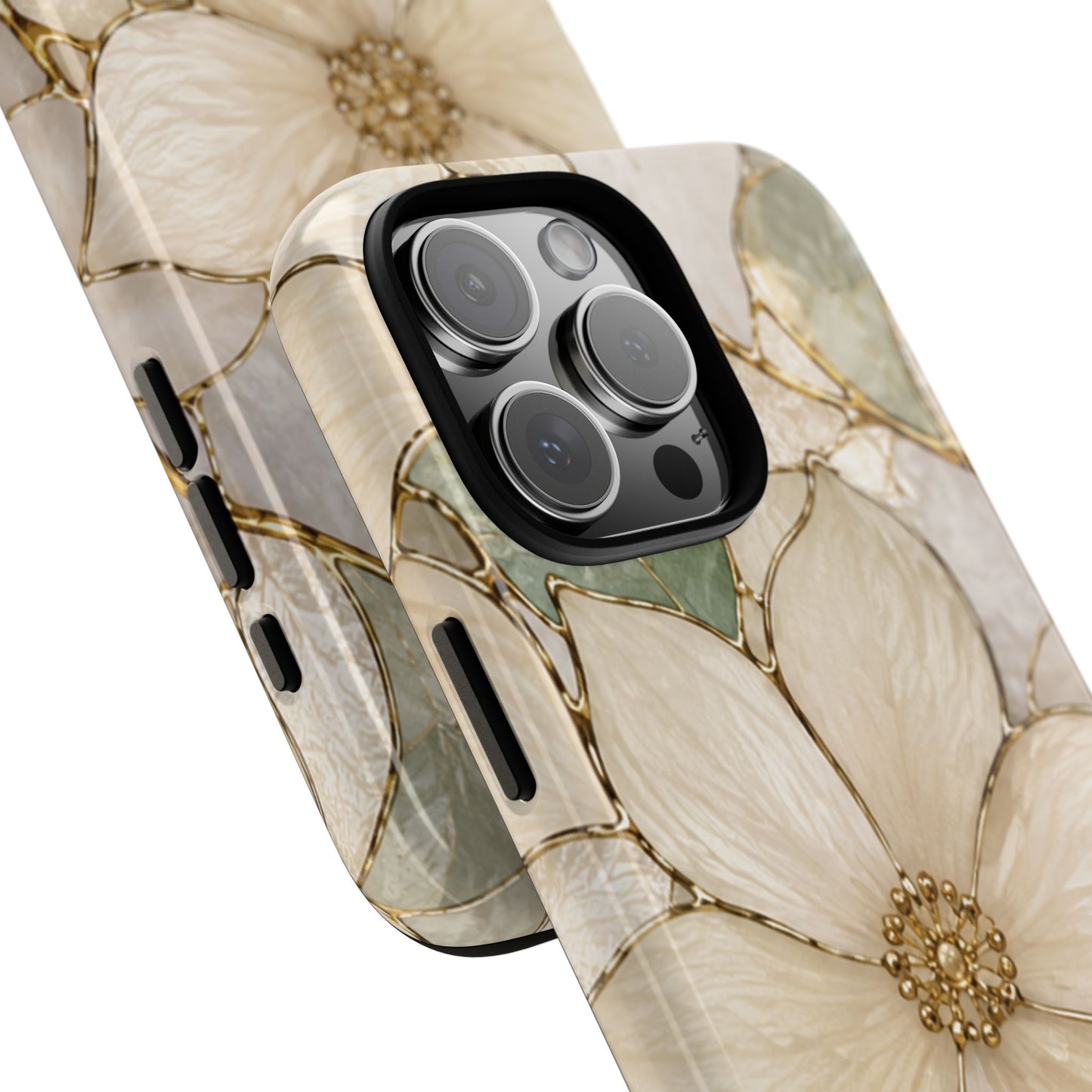 Ivory Bloom White Floral Tough Case - Stained Florals Collection Phone Case