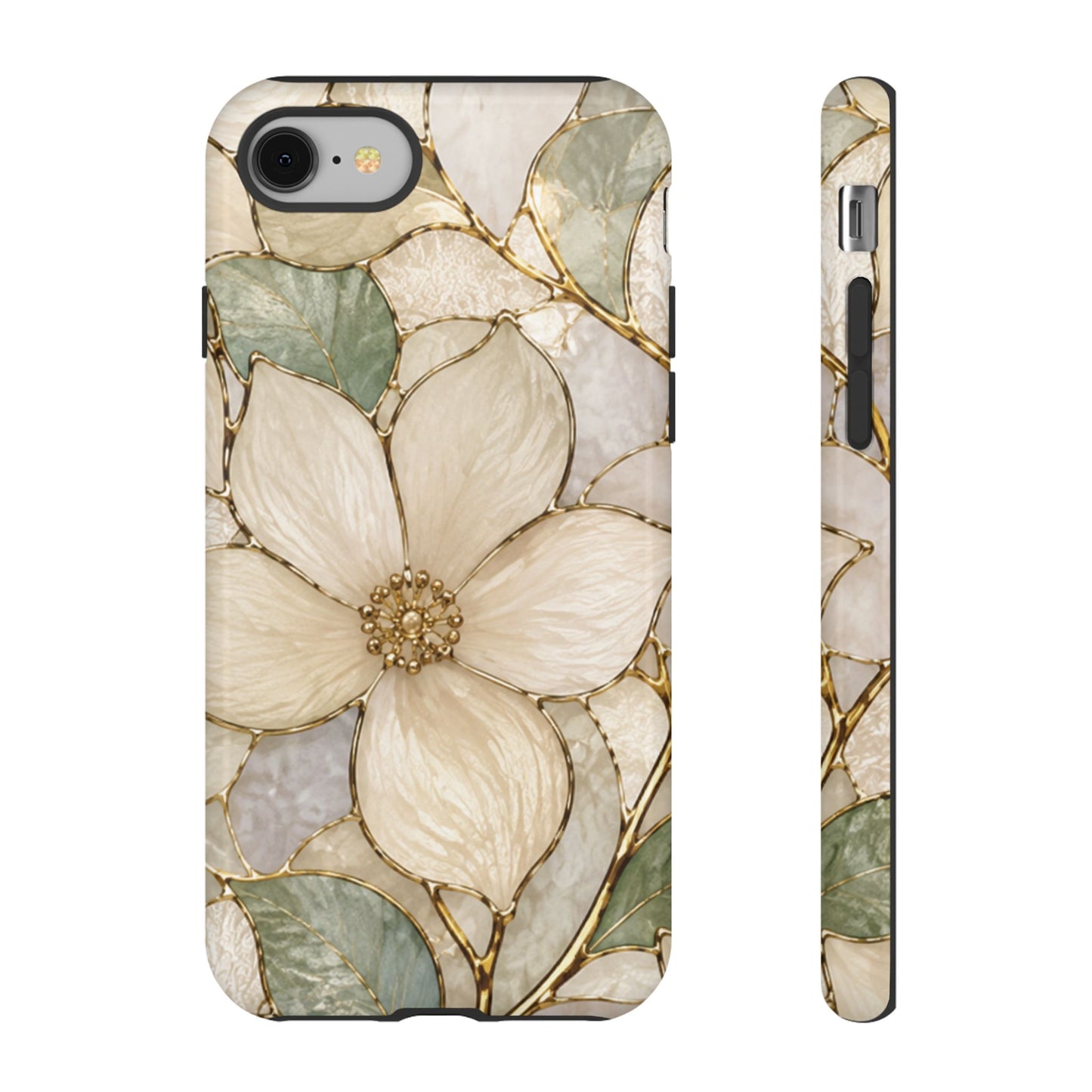 Ivory Bloom White Floral Tough Case - Stained Florals Collection Phone Case