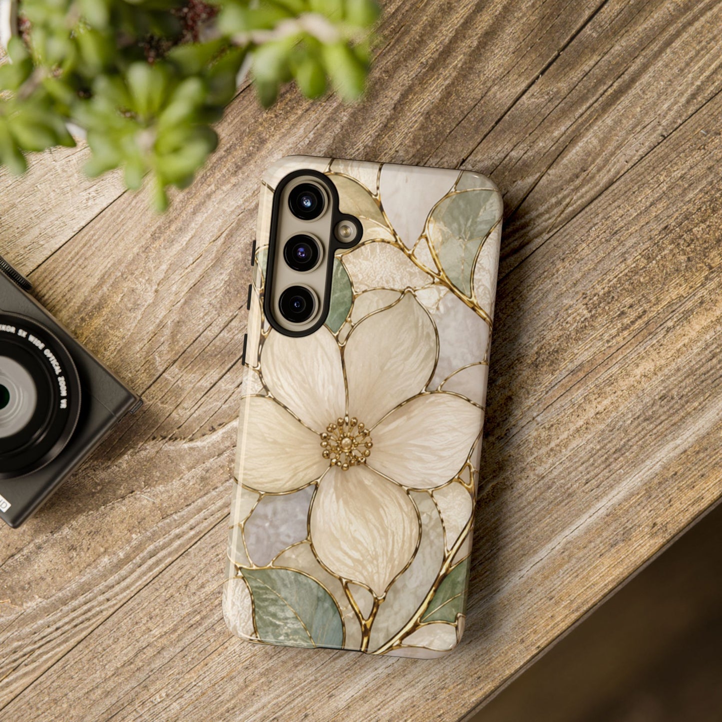 Ivory Bloom White Floral Tough Case - Stained Florals Collection Phone Case