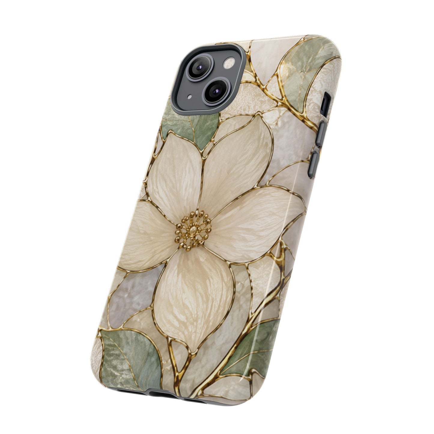 Ivory Bloom White Floral Tough Case - Stained Florals Collection Phone Case
