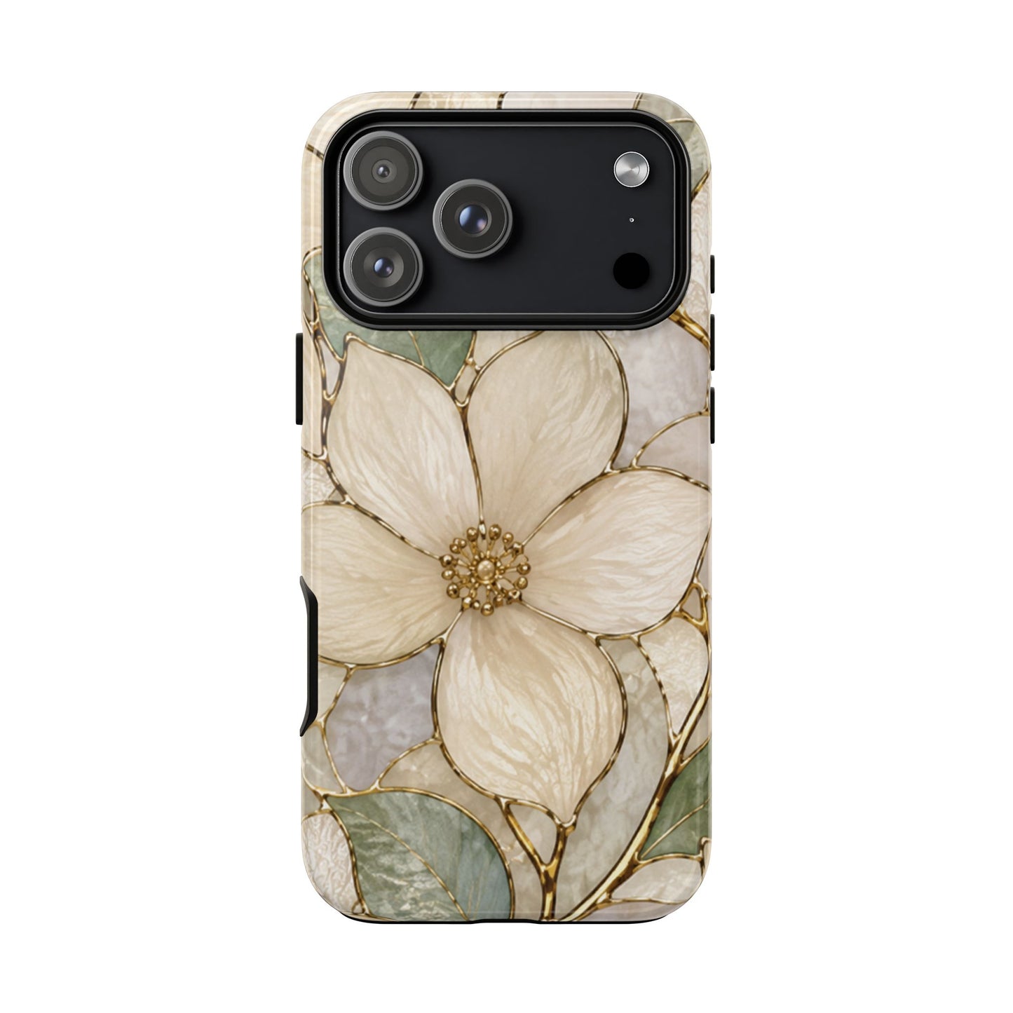 Ivory Bloom White Floral Tough Case - Stained Florals Collection Phone Case