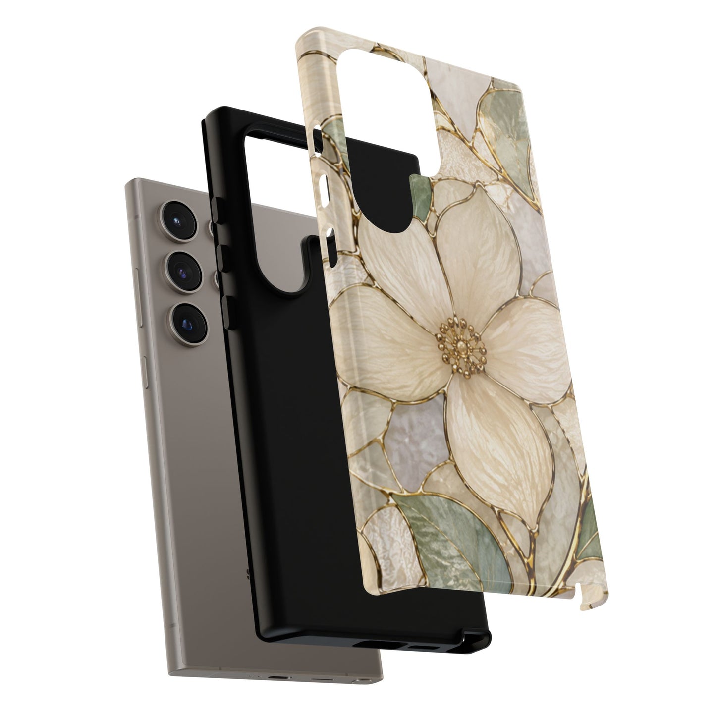 Ivory Bloom White Floral Tough Case - Stained Florals Collection Phone Case