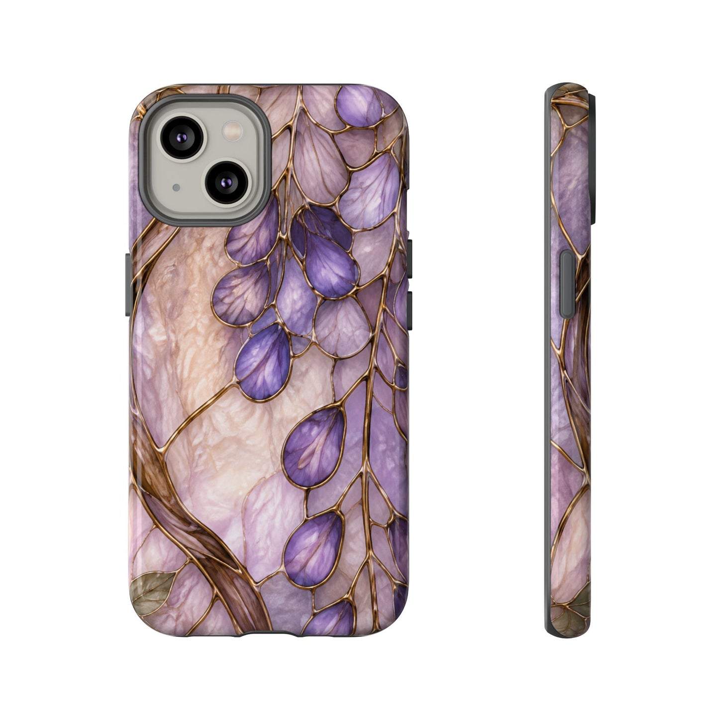 Wisteria Wilows Floral Lavender Vines Tough Phone Case- Stained glass floral collection