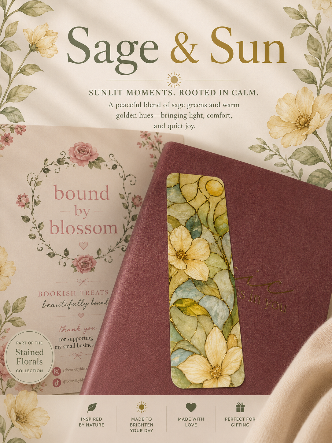 Bookmark - Stained Floral