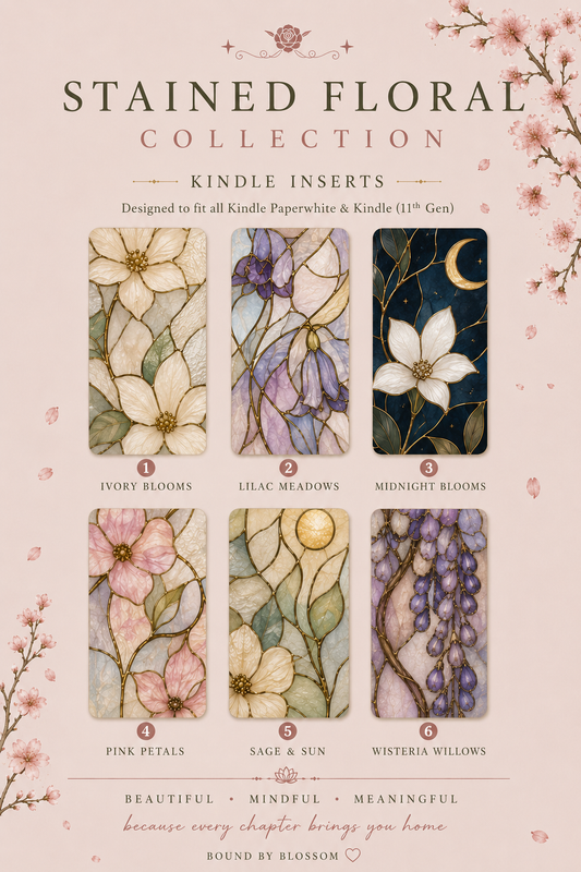 Kindle Inserts - Stained Floral