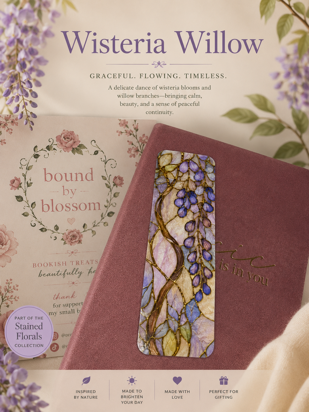 Bookmark - Stained Floral